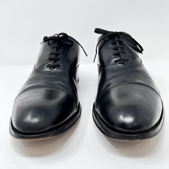To Boot New York Shoes Mens 11 Adam Derrick Black Leather Oxford Cap Toe Dress - Picture 2 of 12